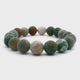 Bracelet en Jaspe Fantaisie Perles Rondes Mates 10 mm