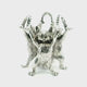 Casted Base Metal 3 Cats Sphere Stand - Silver