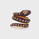 Nano Stone Ring - Gold Snake with Light & Dark Pink Nano Stones in Gold Vermeil over 925 Sterling Silver sz7