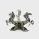 Casted Base Metal 3 Horses Sphere Stand - Silver