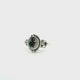 Dendritic Opal Ring - Oval Cabochon with Single Dendritic Tree & Rope & Beaded Detail Bezel Set in 925 Sterling Silver sz7