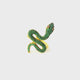 Nano Stone Ring - Green Snake with Red Eyes in Gold Vermeil over 925 Sterling Silver
