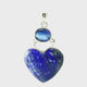 Lapis Lazuli Pendant - Heart Cabochon below Faceted East-West Kyanite Oval Bezel Set in 925 Sterling Silver