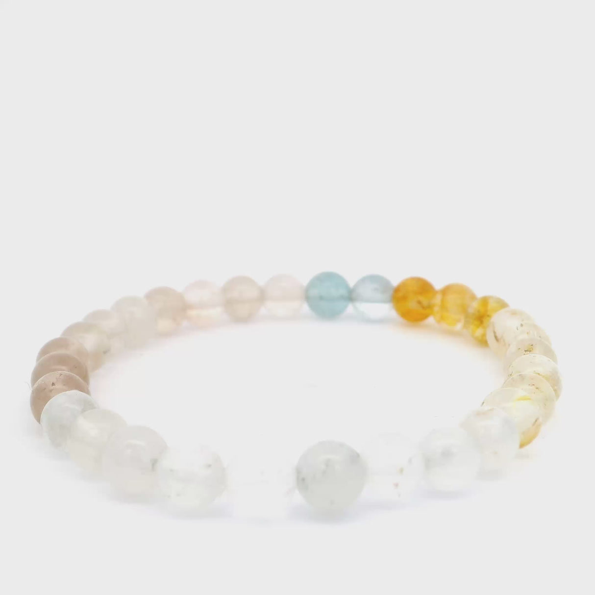 Multi Topaz Beaded Bracelet - 6mm Round
