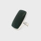 Black Onyx Ring -  Rounded Rectangle Cabochon Bezel Set in Simple 925 Sterling Silver szAdj