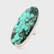 Tibetan Turquoise Ring - Large Oval Cabochon with Black Inclusions Bezel Set in Simple 925 Sterling Silver szAdj 2"+