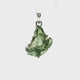Moldavite Pendant - Backwards C Freeform Prong Set in 925 Sterling Silver