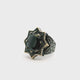 Black Onyx Ring - Faceted Oval Prong Set in Star Design with Single Row Pave Black Nanostones & Side Swirl & Bead Details in Gold Vermeil with 925 Sterling Silver sz11.5