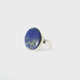 Lapis Lazuli Ring - Round Cabochon Bezel Set in Simple 925 Sterling Silver sz5