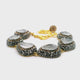 Selenite Link Bracelet - 6 Pear Links Surrounded by Marcasite & Gold Swarovski Crystals with Gold Vermeil over 925 Sterling Silver