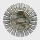Labradorite Round Cabochon Pendant Bezel Set in Oxidized 925 Sterling Silver - Rays of Light Design