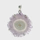 Amethyst Stalactite Slice Pendant - Light Purple Stalactite with East-West Oval Beige & White Center Eye Prong Set in Simple 925 Sterling Silver