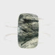 Black Tourmalated Quartz Classic Large Double Row Silver Cuff - Simple Bezel Set Polished Cabochon