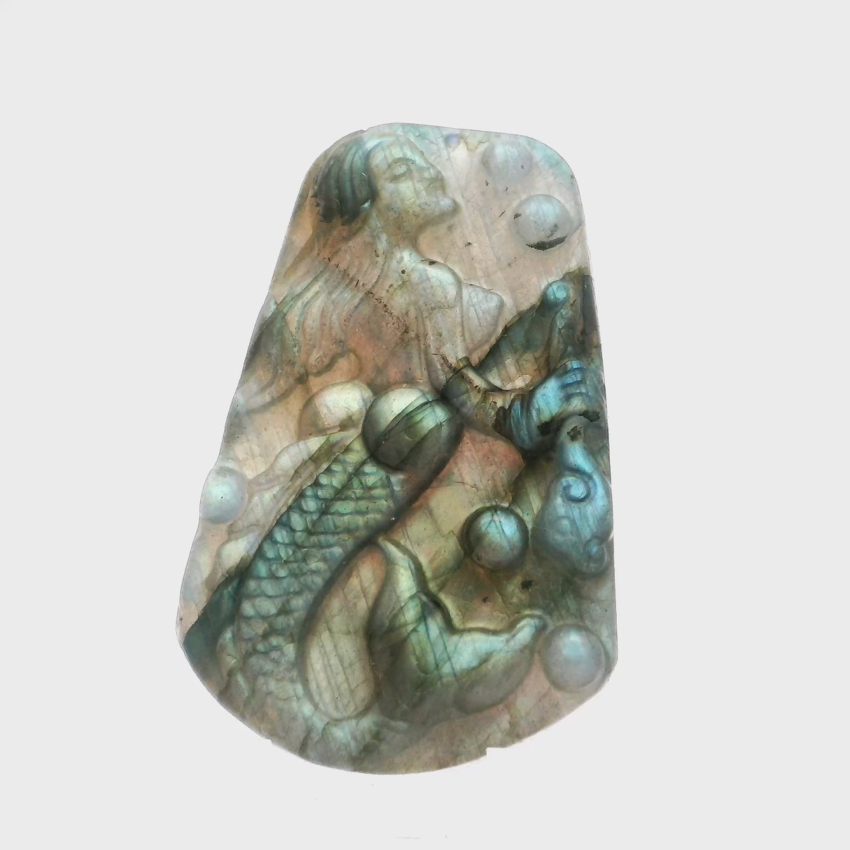 AA+ Labradorite Mermaid Carving 2"