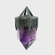 Amethyst Point on Oxidized 925 Sterling Silver Hexagon Lantern Bezel Set with Open Bail - Everest