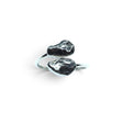 Rare Earth Gallery Agoudal meteorite ring featuring two bezel-set cosmic nuggets on a polished silver open band.