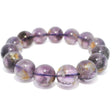 Rare Earth Gallery Ametrine beaded bracelet with 13.5-14.5 mm round beads in purple and golden yellow.