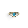 Rare Earth Gallery Arizona turquoise pear-shaped gemstone ring set in a simple gold-tone crown band