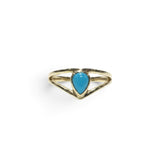 Rare Earth Gallery Arizona turquoise pear-shaped gemstone ring set in a simple gold-tone crown band