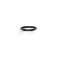 Rare Earth Gallery 2mm titanium ring with black IP plating and a half-band of sparkling black cubic zirconia stones.