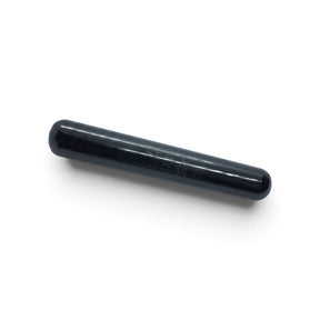 Rare Earth Gallery polished black tourmaline massage wand with a smooth cylindrical shape for therapeutic use
