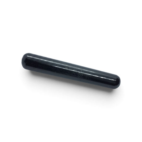 Rare Earth Gallery polished black tourmaline massage wand with a smooth cylindrical shape for therapeutic use