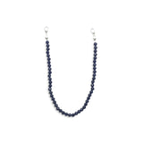 Rare Earth Gallery blue sapphire beaded bracelet featuring faceted stones and silver adjustable lobster clasps.