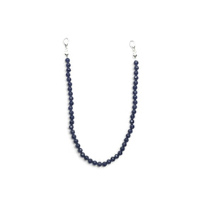 Rare Earth Gallery blue sapphire beaded bracelet featuring faceted stones and silver adjustable lobster clasps.