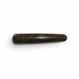 Rare Earth Gallery polished bronzite massage wand with a smooth, dark brown speckled finish