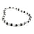 Rare Earth Gallery crystal necklace featuring alternating clear and black faceted beads with silver accents