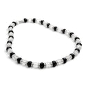 Rare Earth Gallery crystal necklace featuring alternating clear and black faceted beads with silver accents
