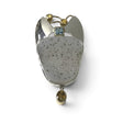 Rare Earth Gallery pendant featuring a natural druze stone, blue topaz, yellow sapphire, and 18k gold wire accents.