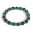 Rare Earth Gallery crystal bracelet featuring faceted erinite green beads and sparkling silver-tone spacers