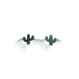 Rare Earth Gallery green turquoise cactus ring in 925 sterling silver bezel setting