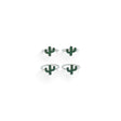 Rare Earth Gallery green turquoise cactus rings in 925 sterling silver, set of four delicate stackable bands.