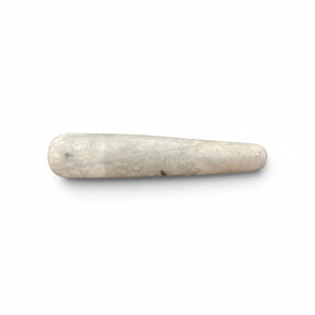 Rare Earth Gallery polished white howlite massage wand with natural grey marble-like veining
