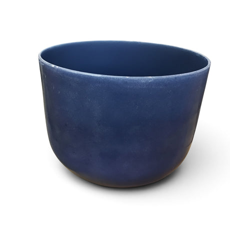 Rare Earth Gallery 10-inch lapis lazuli gem-infused quartz singing bowl tuned to note D at 440 Hz