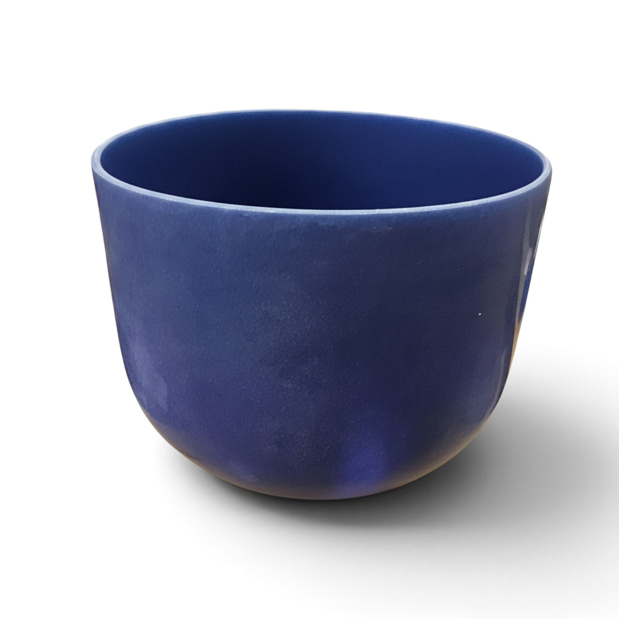 Rare Earth Gallery 10-inch blue lapis lazuli gem-infused quartz singing bowl tuned to note F at 440 Hertz