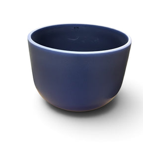 Rare Earth Gallery 10-inch lapis lazuli gem-infused quartz singing bowl in note B at 440Hz with a matte blue finish
