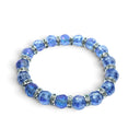 Rare Earth Gallery light sapphire crystal bracelet with iridescent faceted beads and silver-tone spacer accents