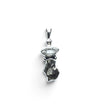 Rare Earth Gallery Campo De Cielo meteorite nugget pendant with a Herkimer diamond set in 925 sterling silver.