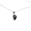 Rare Earth Gallery Campo De Cielo meteorite nugget pendant in a 925 sterling silver bezel on an 18-inch chain