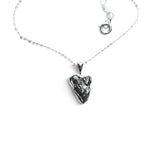Rare Earth Gallery Campo De Cielo meteorite nugget pendant in a 925 sterling silver bezel on an 18-inch chain
