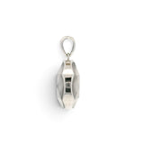 Rare Earth Gallery Muonionalusta meteorite pendant with 6-pointed star faceting in rhodium-plated sterling silver.