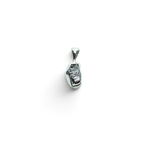 Rare Earth Gallery Campo De Cielo meteorite pendant featuring an organic nugget shape in a 925 sterling silver bezel