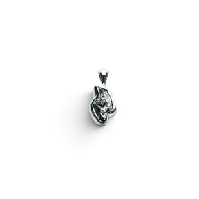 Rare Earth Gallery Campo De Cielo meteorite pendant featuring an organic nugget shape in a 925 sterling silver bezel
