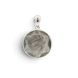 Rare Earth Gallery Muonionalusta meteorite pendant with 6-pointed star pattern in a rhodium-plated sterling silver case