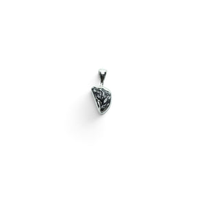 Rare Earth Gallery Campo De Cielo meteorite pendant featuring an organic nugget shape set in 925 sterling silver.