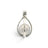 Rare Earth Gallery Muonionalusta meteorite sphere pendant in a silver-toned rhodium-plated slotted cage.