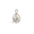 Rare Earth Gallery Muonionalusta meteorite sphere pendant in a silver rhodium-plated slotted cage design.